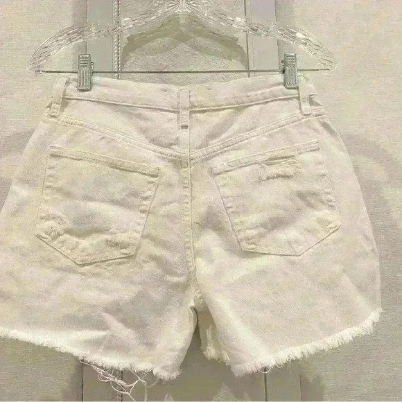 NWT Free People Maggie Mid-Rise Denim Shorts In Optic White Sz 26 - Picture 7 of 7